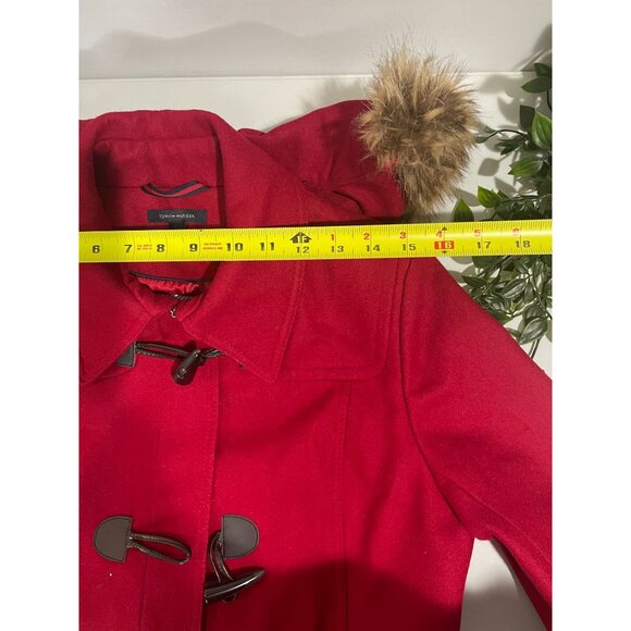 Tommy Hilfiger Red Faux Fur Hooded Jacket M - Picture 12 of 16